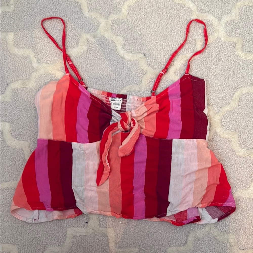 Striped Multicolor Spaghetti Strap Top
